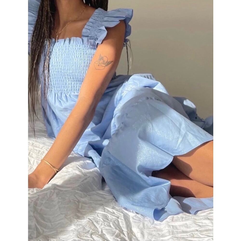 Hill House Home Blue Sparkle Ellie Nap Size Large Fairycore Boho Metallic